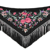 Xaile de flamenca preto bordado - Ribes y Casals