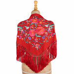 Xaile de flamenca vermelho bordado - Ribes y Casals
