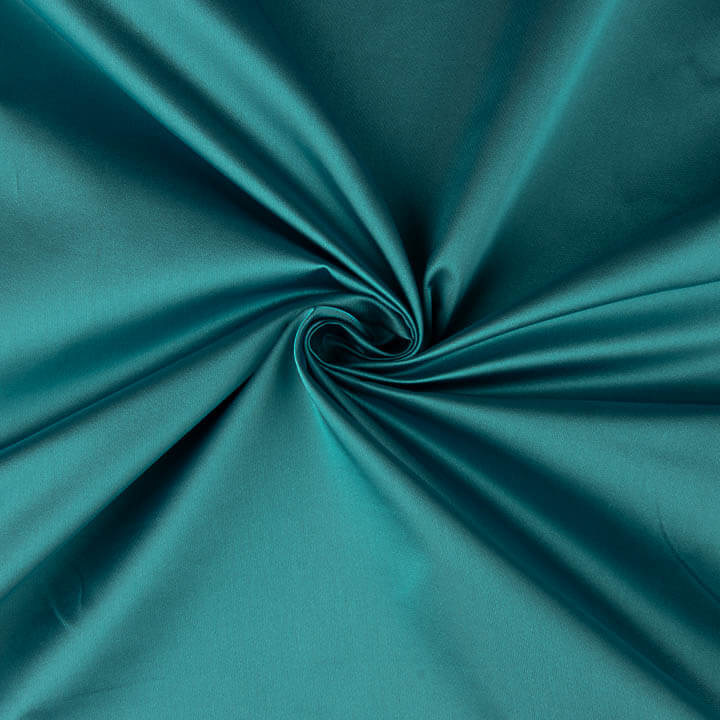 Cetim Mikado reversível em tons de azul turquesa e castanho - Ribes y Casals