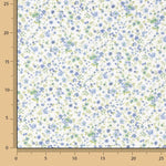 Muselina de algodão flor mini azul - Ribes y Casals