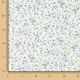 Muselina de algodão flor mini azul - Ribes y Casals