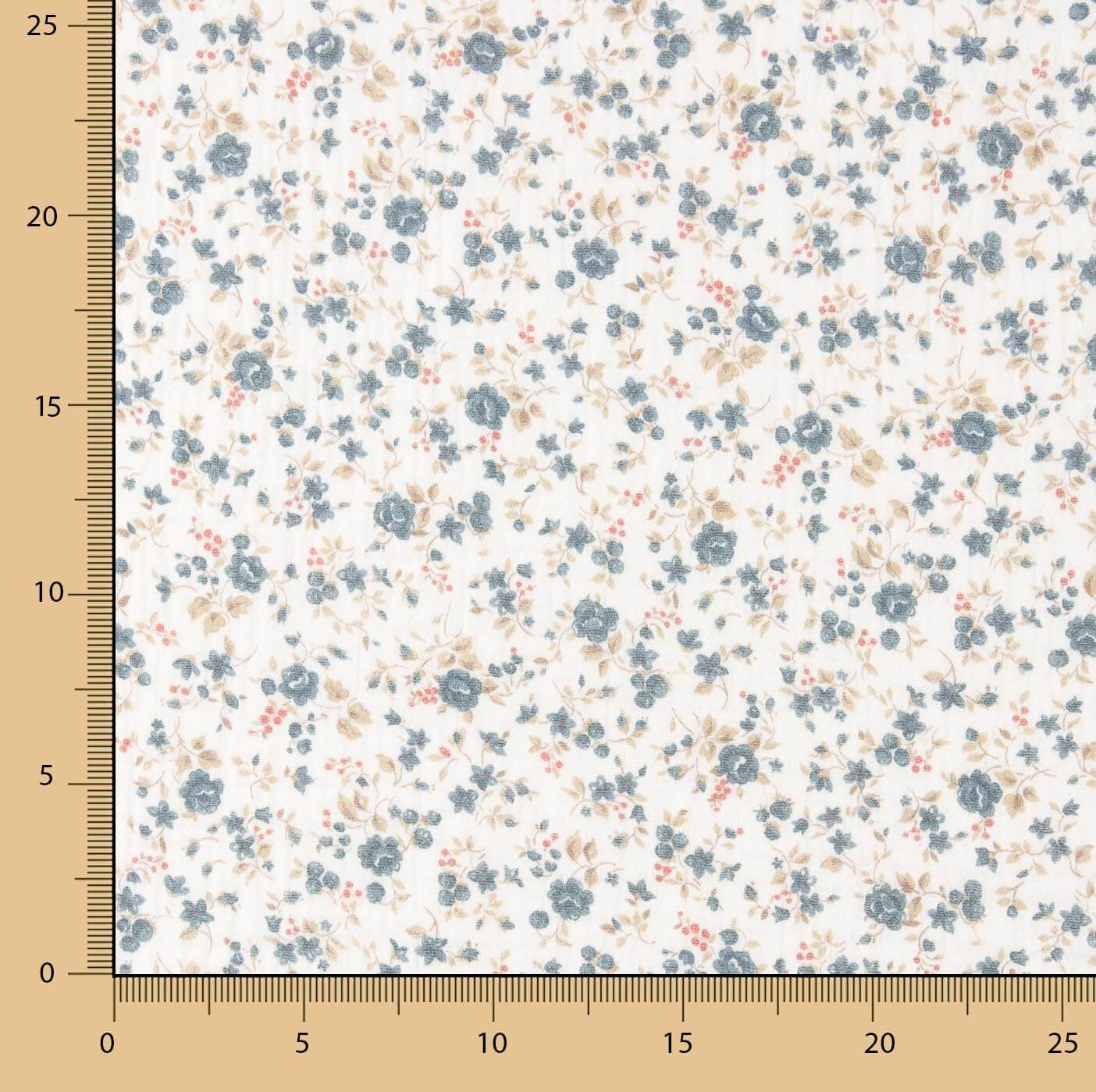Muselina de algodão flor azul vintage - Ribes y Casals