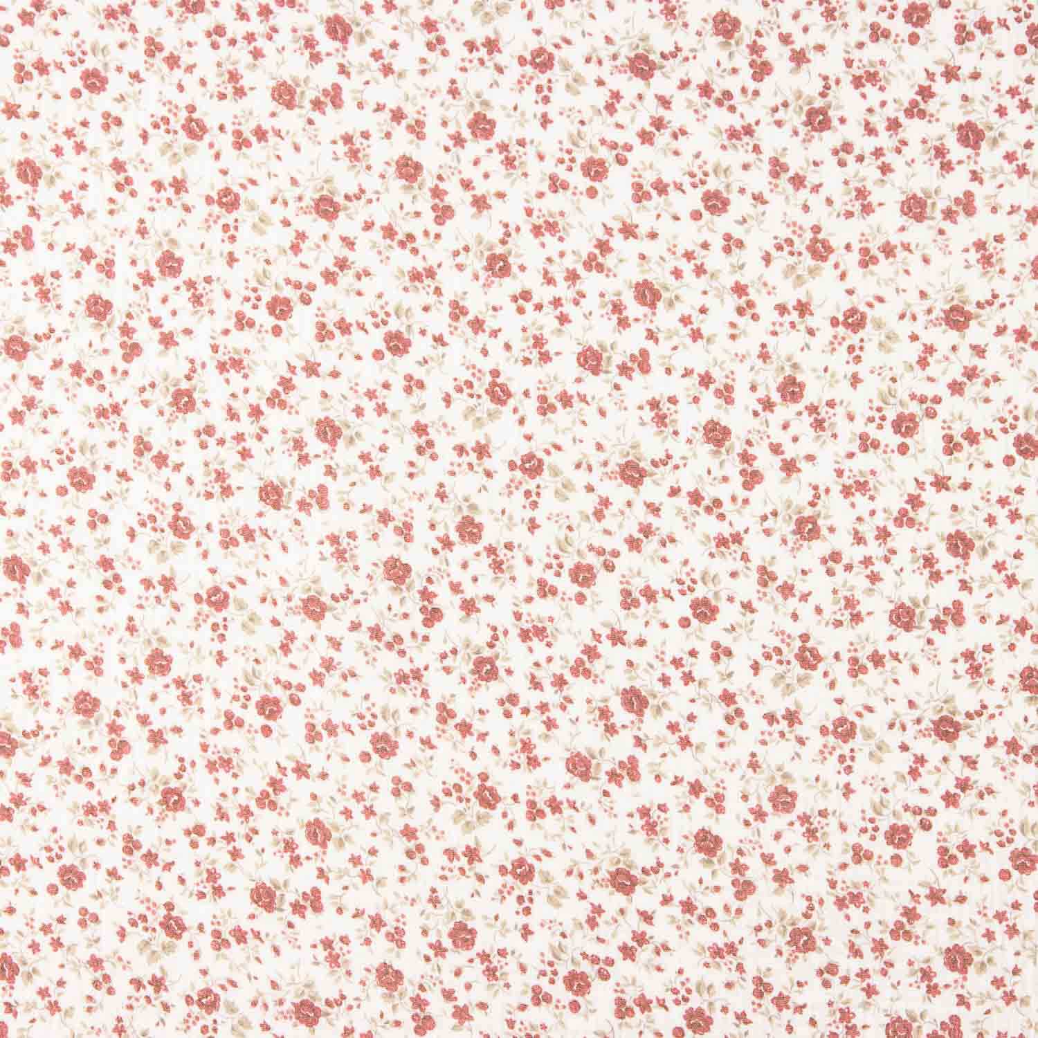 Muselina de algodão flor rosa vintage - Ribes y Casals