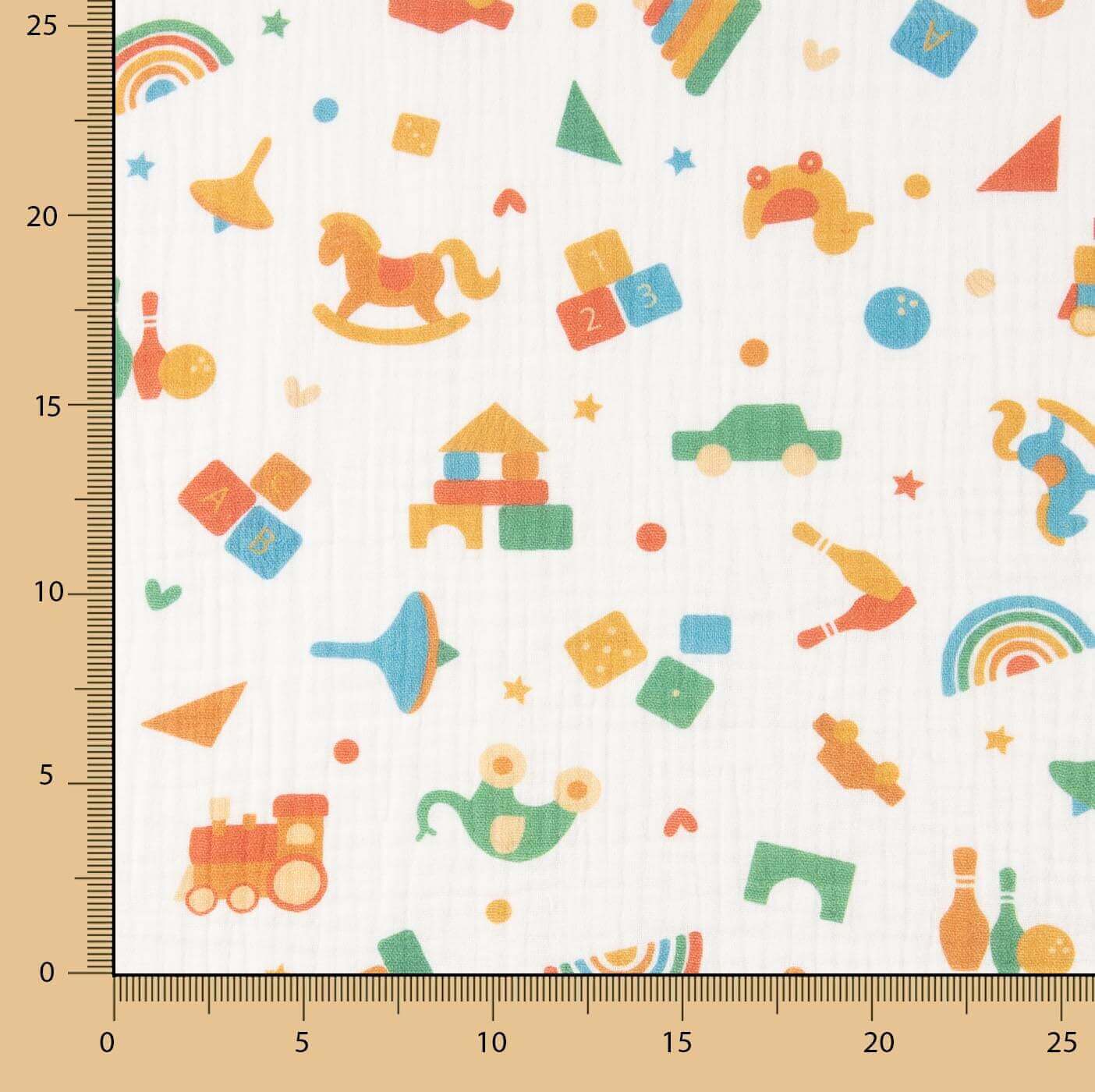 Muselina Algodão Brinquedos Cores - Ribes y Casals