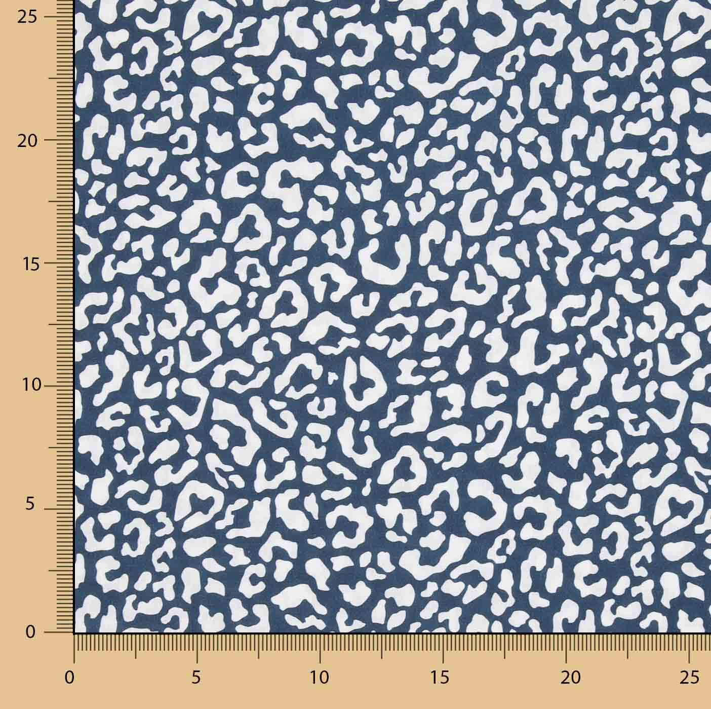 Percal estampado Nairobi azul-marinho e branco - Ribes y Casals