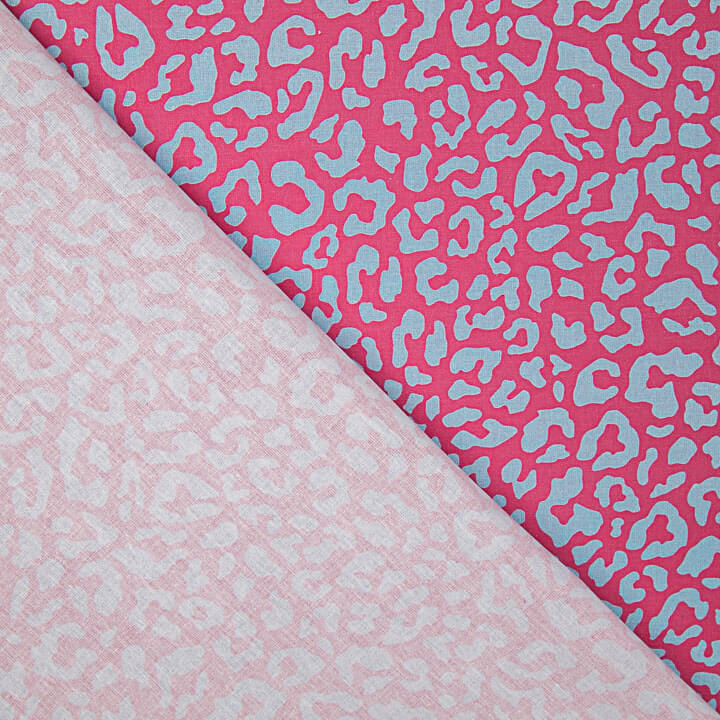 Percal estampado Nairobi fúcsia turquesa - Ribes y Casals