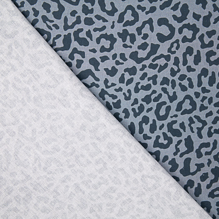 Percal estampado Nairobi azul-marinho e cinzento - Ribes y Casals