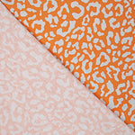 Percal estampado Nairobi laranja e azul claro - Ribes y Casals