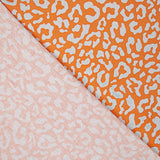Percal estampado Nairobi laranja e azul claro - Ribes y Casals