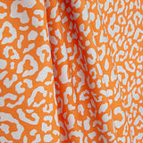 Percal estampado Nairobi laranja e azul claro - Ribes y Casals