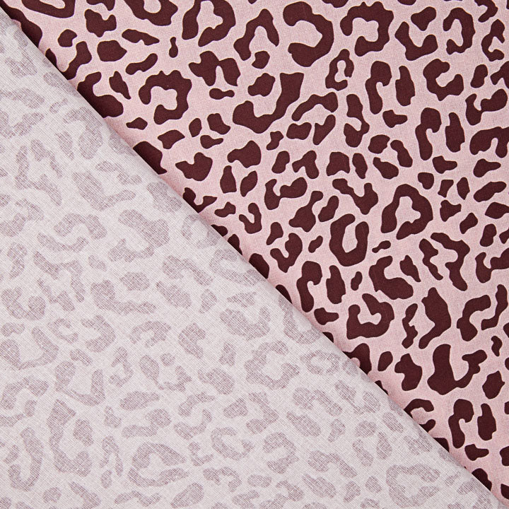 Percal estampado Nairobi bordô rosa claro - Ribes y Casals