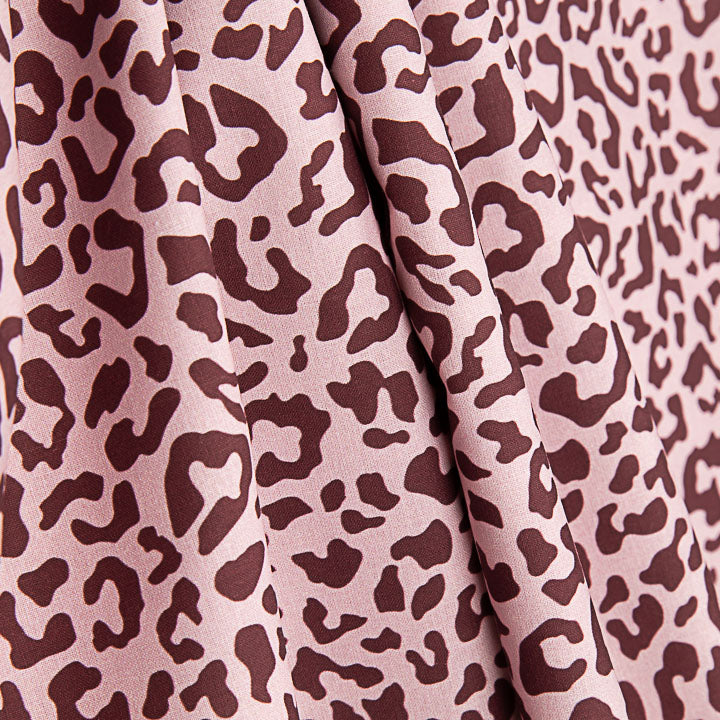 Percal estampado Nairobi bordô rosa claro - Ribes y Casals
