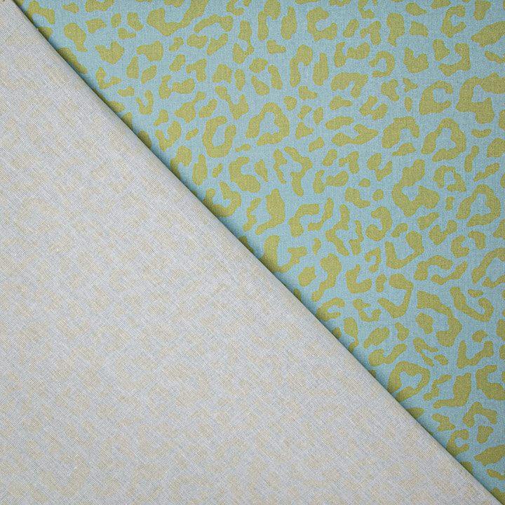 Percal estampado Nairobi verde-lima e azul-celeste - Ribes y Casals