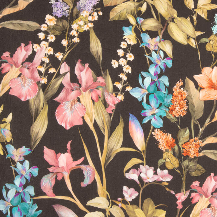 Viscose estampada «Jardim Íris Noturno» - Ribes y Casals