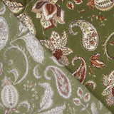 Viscose estampada em tom de azeitona Boheme - Ribes y Casals