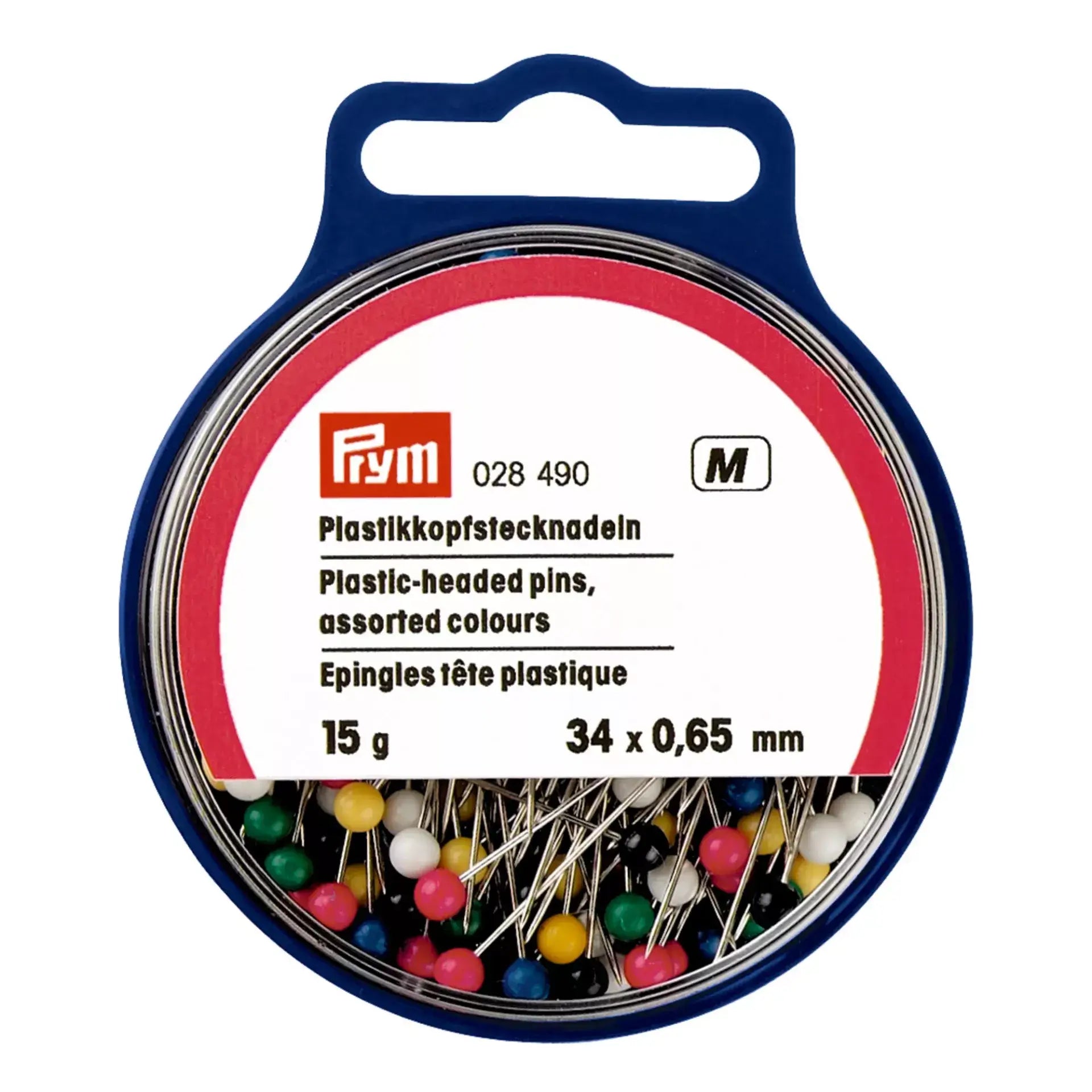 Alfinetes com cabeça de plástico 0,65 x 34 mm multicoloridos - Ribes y Casals
