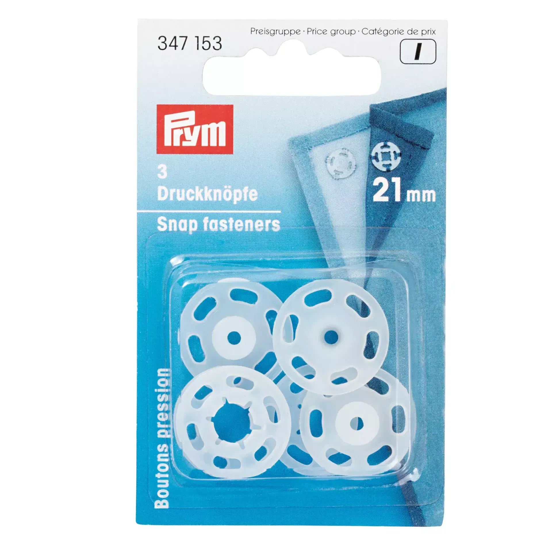 Botões de pressão Prym 21 mm transparentes - Ribes y Casals