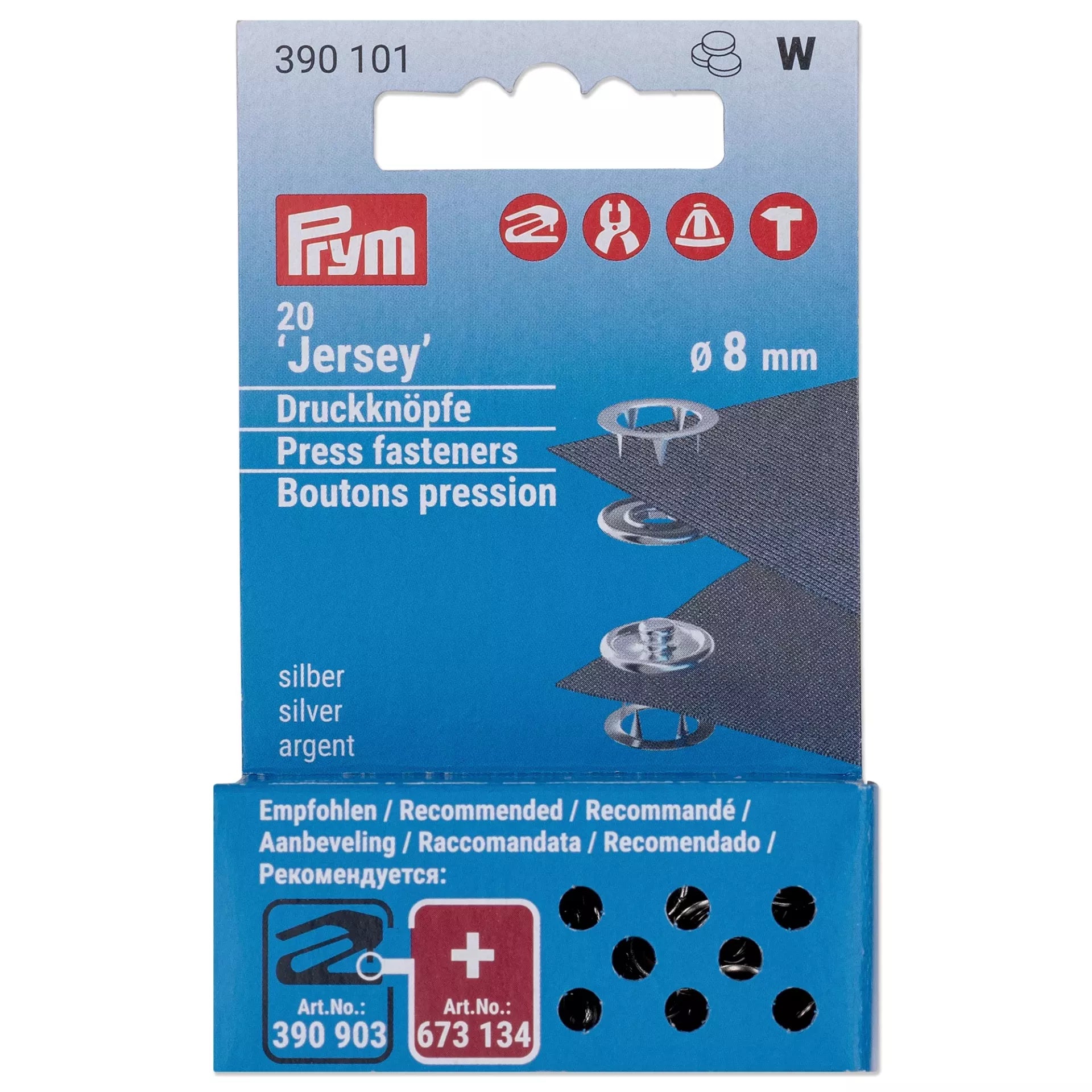 Botões de pressão de recambio para jersey Prym 390101 8 mm - Ribes y Casals