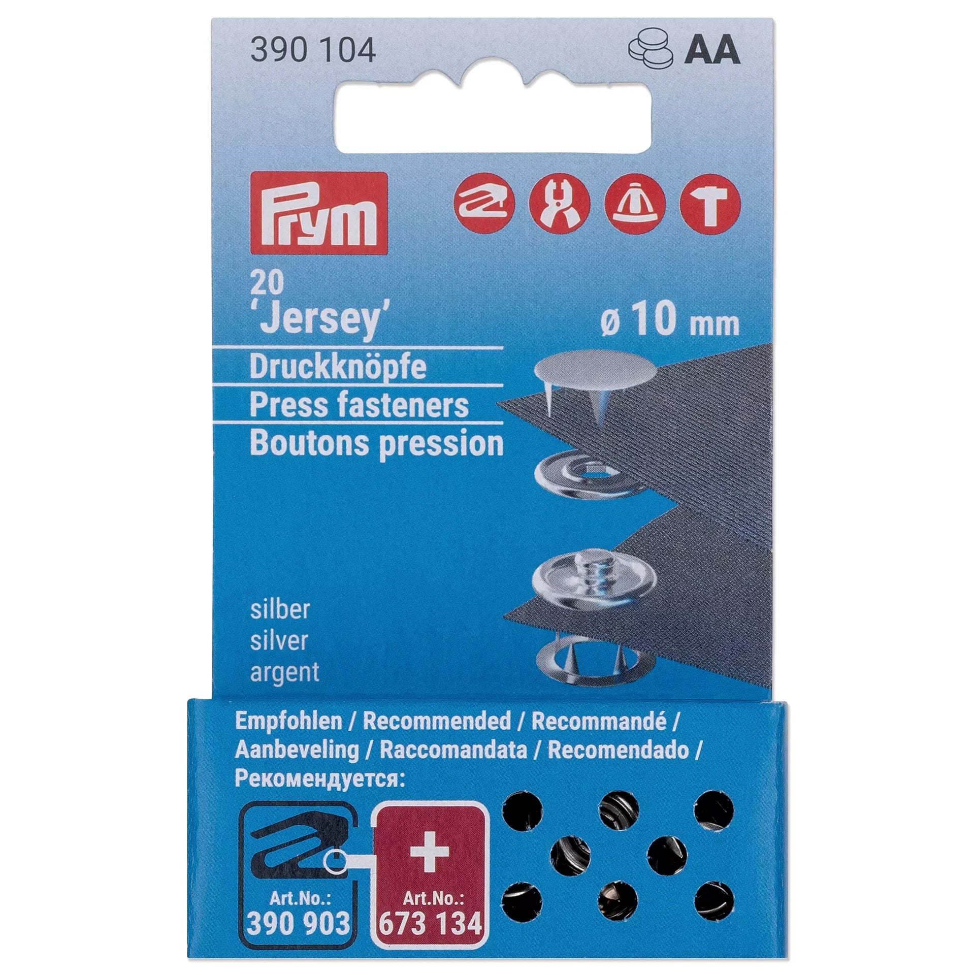 Botões de pressão de recambio para jersey Prym 390104 10 mm - Ribes y Casals