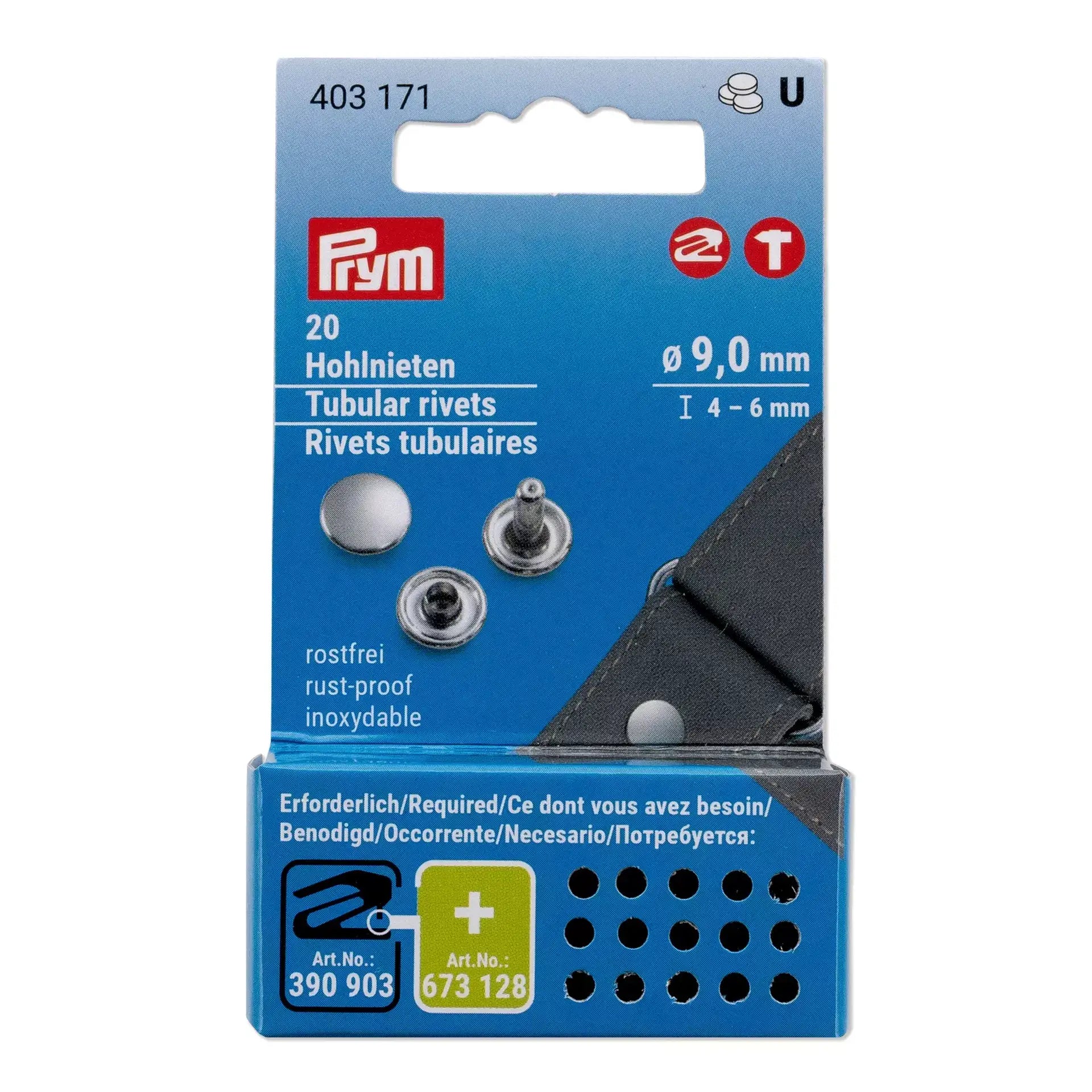 Rebites tubulares Prym 4-6 mm prateados - Ribes y Casals