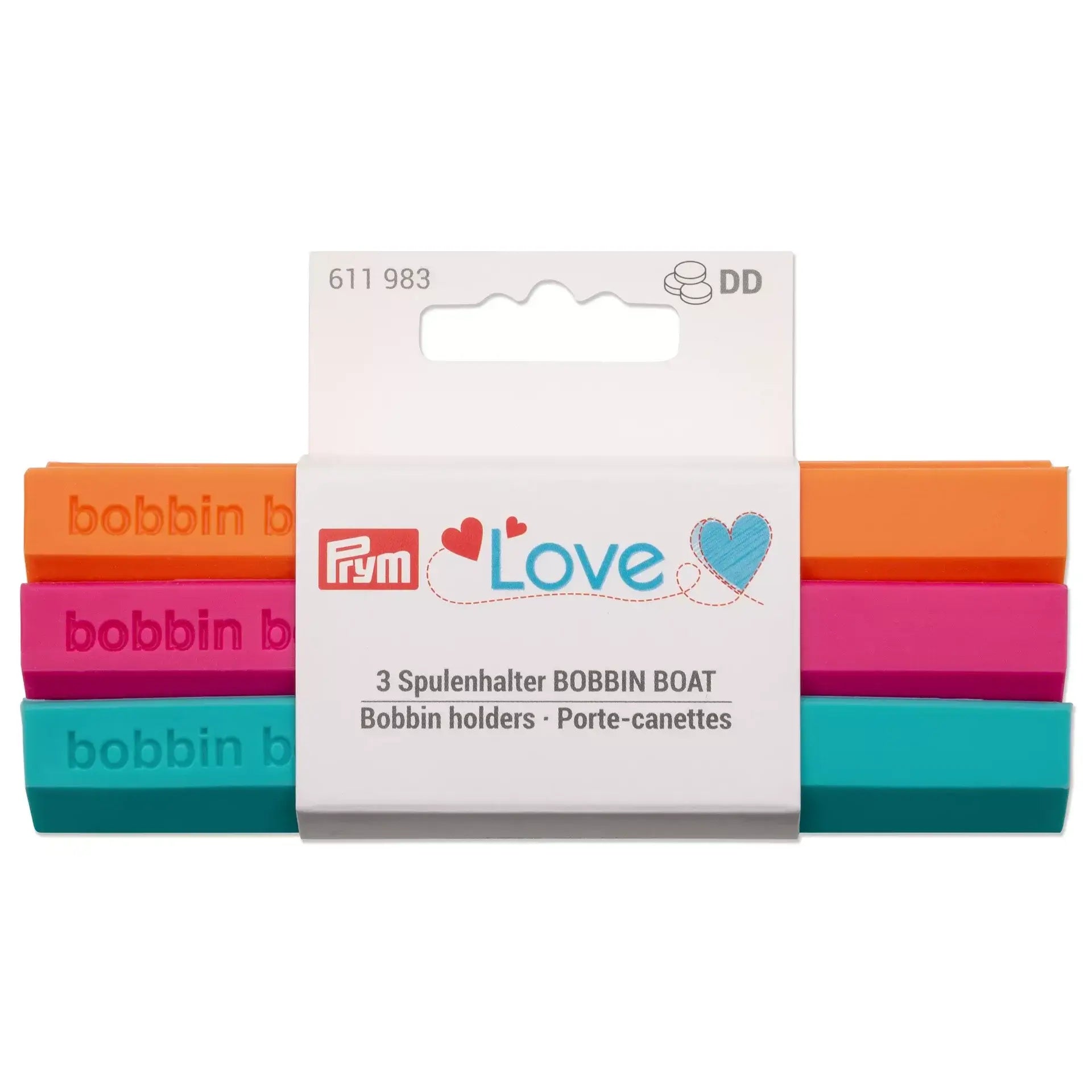 Porta-bobinas Bobbin Boat Prym Love – Conjunto de 3 organizadores - Ribes y Casals