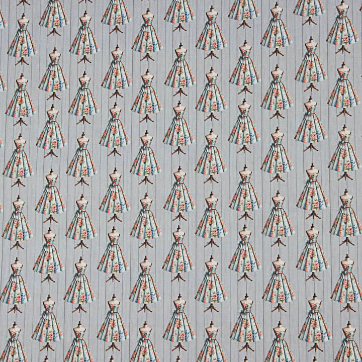Percal estampado Couture cinzento - Ribes y Casals