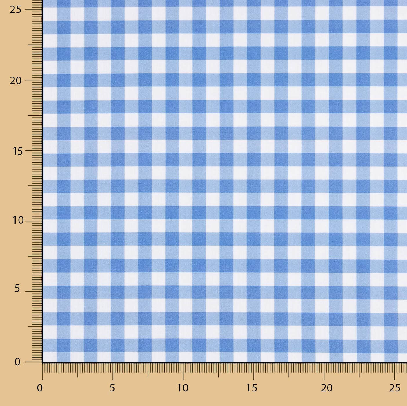 Percal estampado xadrez azul médio - Ribes y Casals