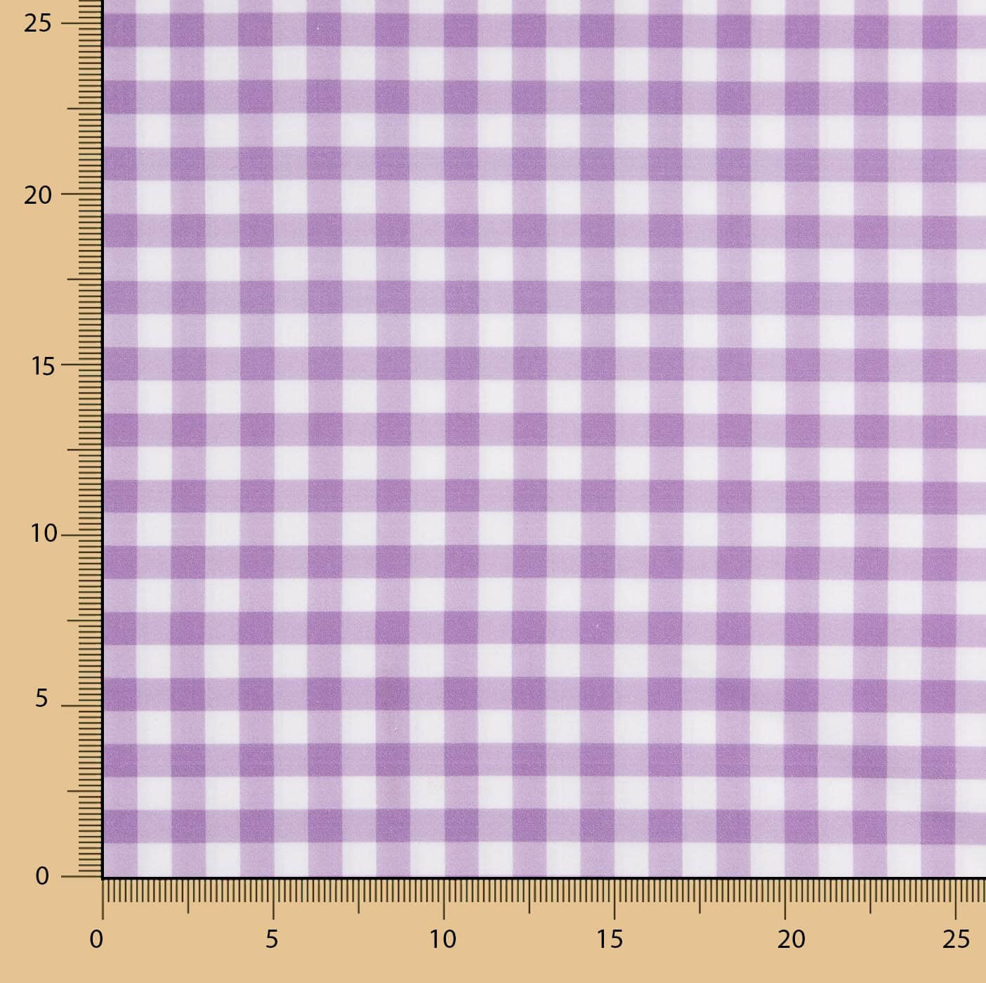 Percal estampado xadrez malva médio - Ribes y Casals