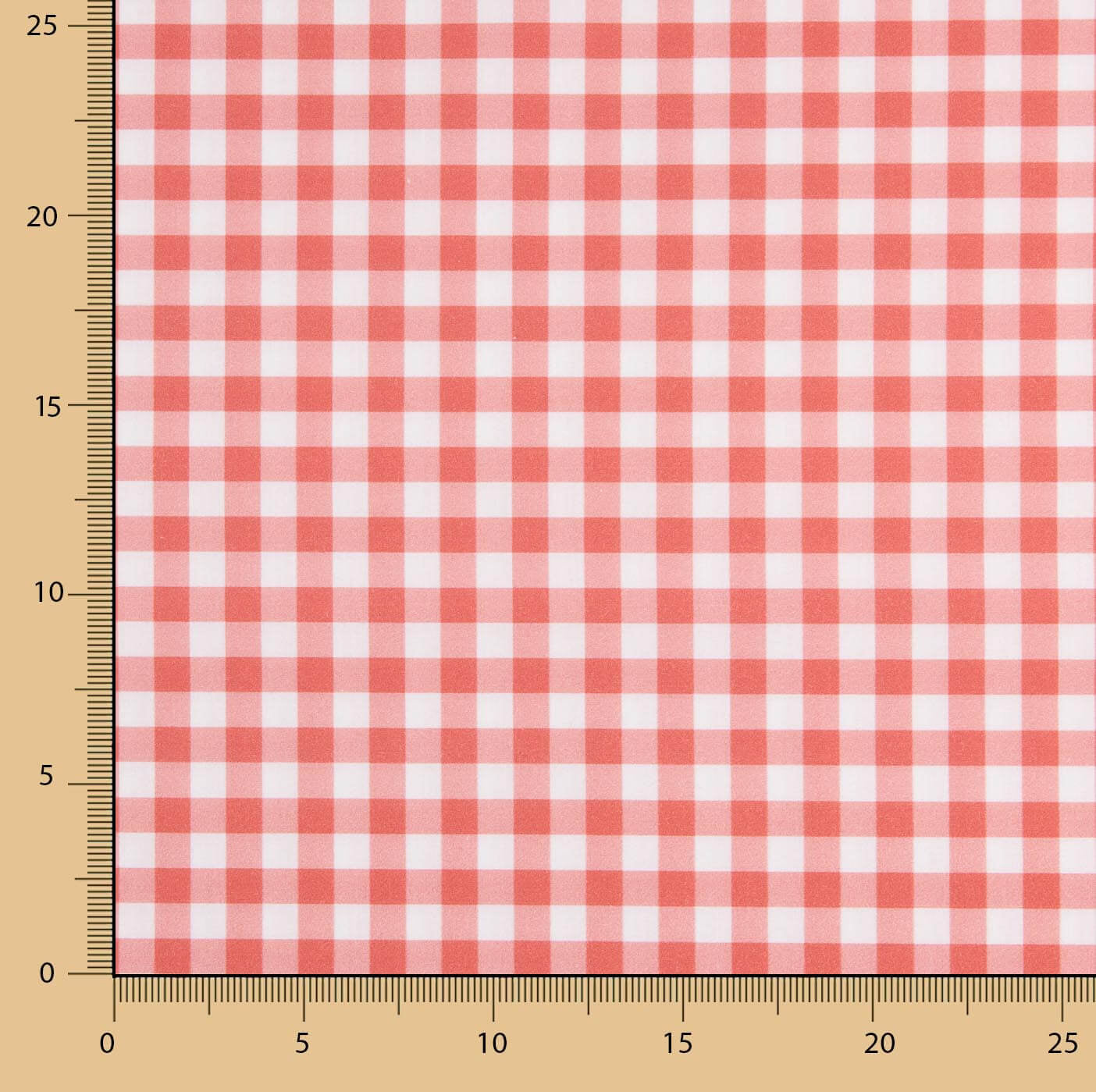 Percal estampado xadrez vermelho médio - Ribes y Casals