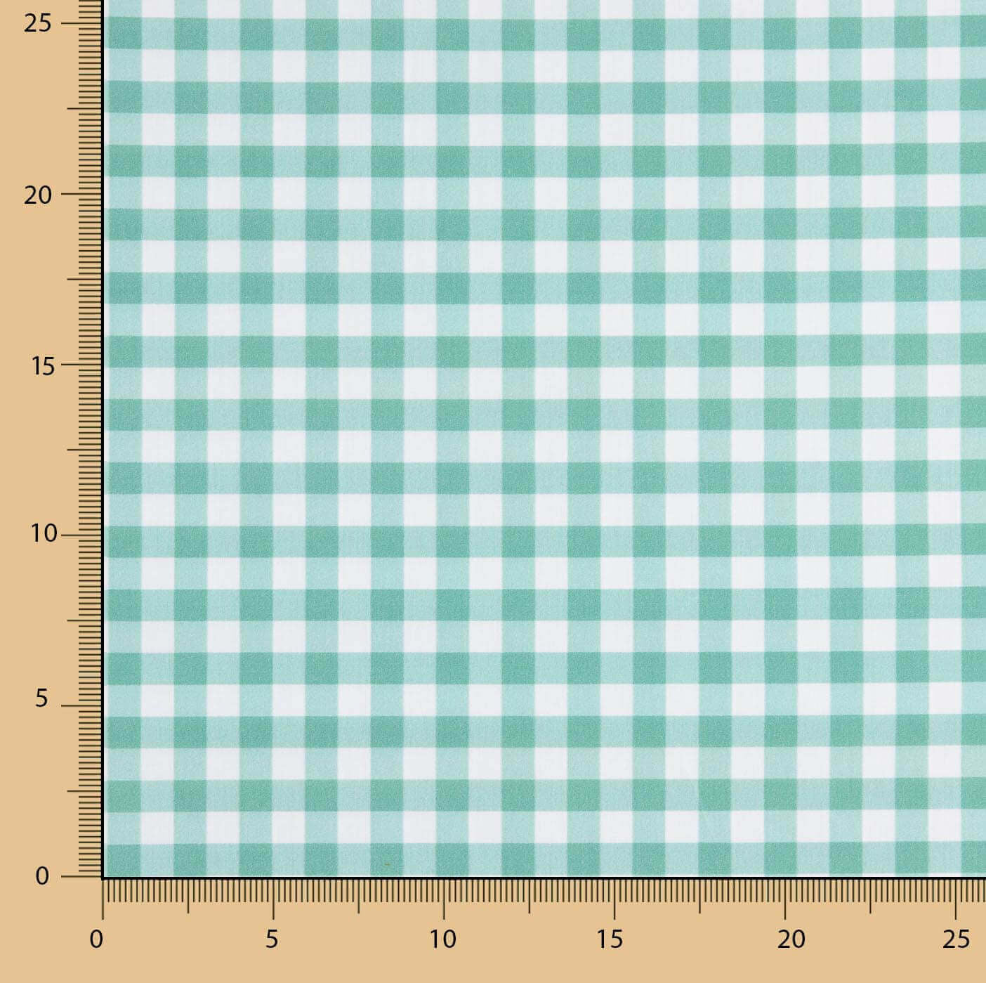 Percal estampado quadrados verde médio - Ribes y Casals