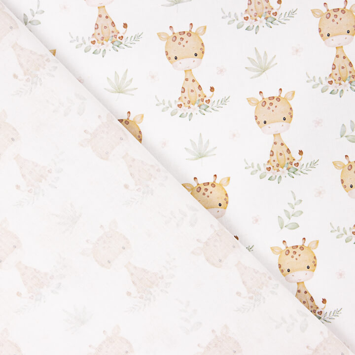 Percal estampado com girafas Safari - Ribes y Casals