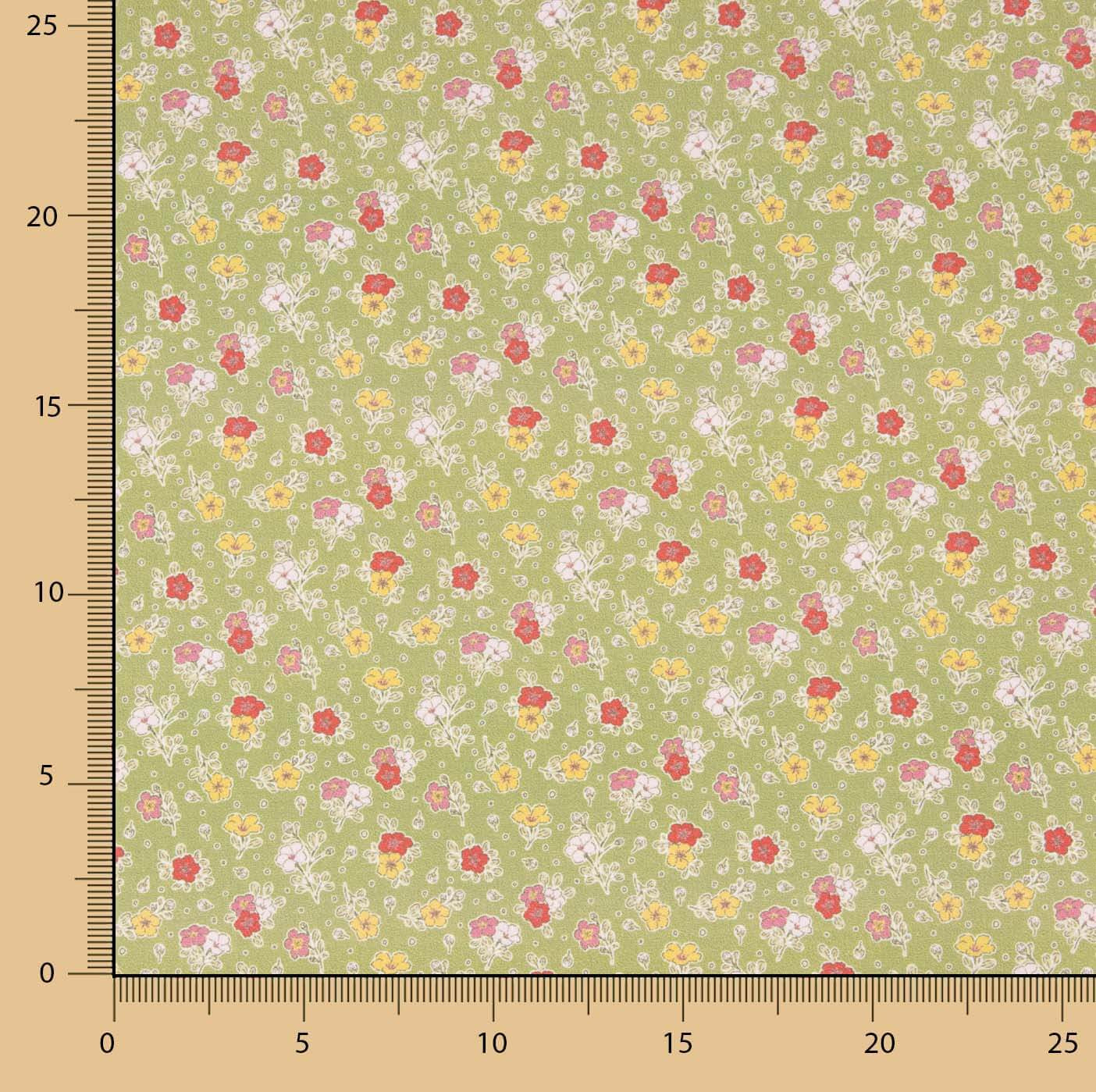 Percal estampado Milena Verde - Ribes y Casals