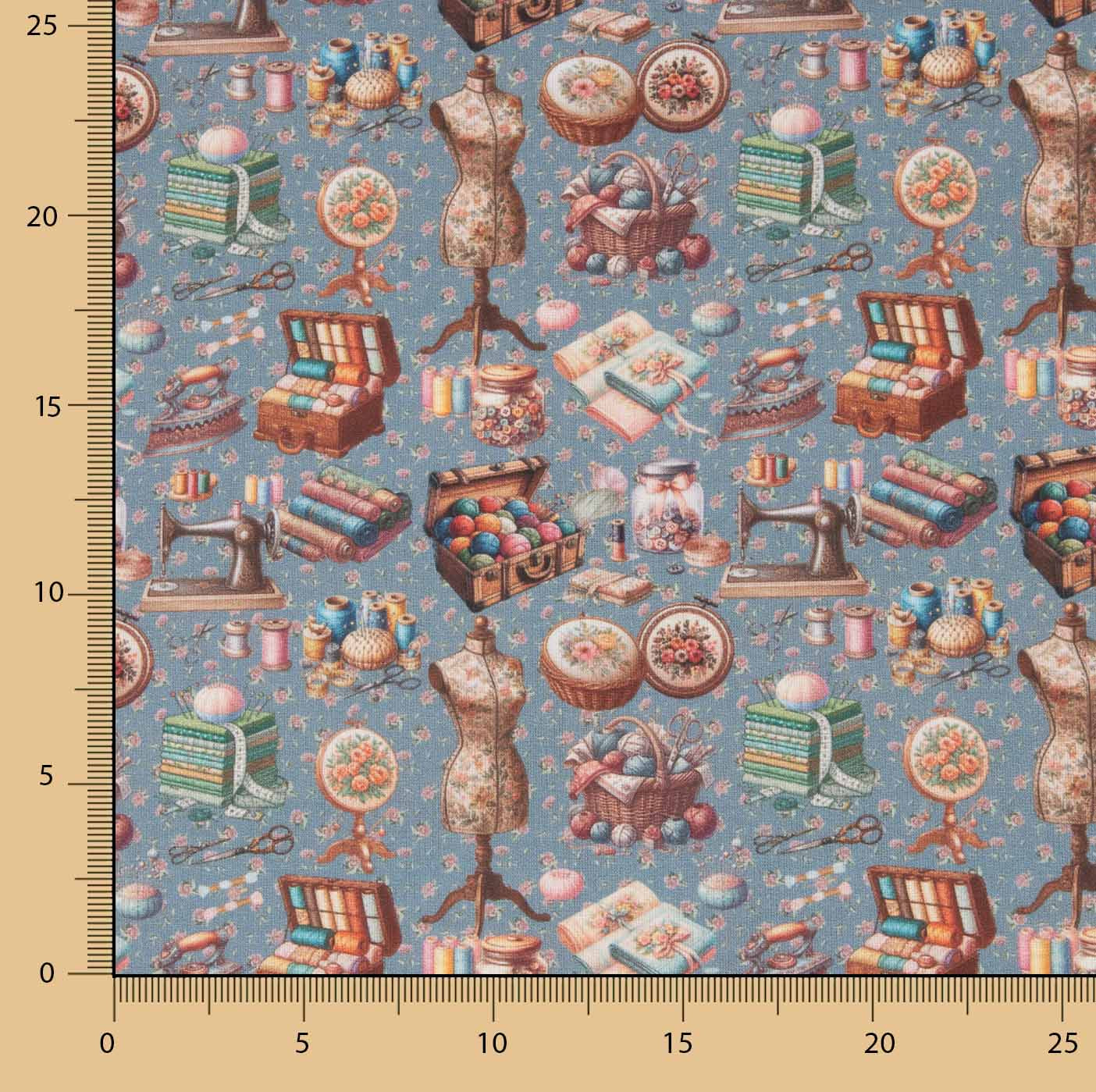 Percal estampado Atelier Azul - Ribes y Casals