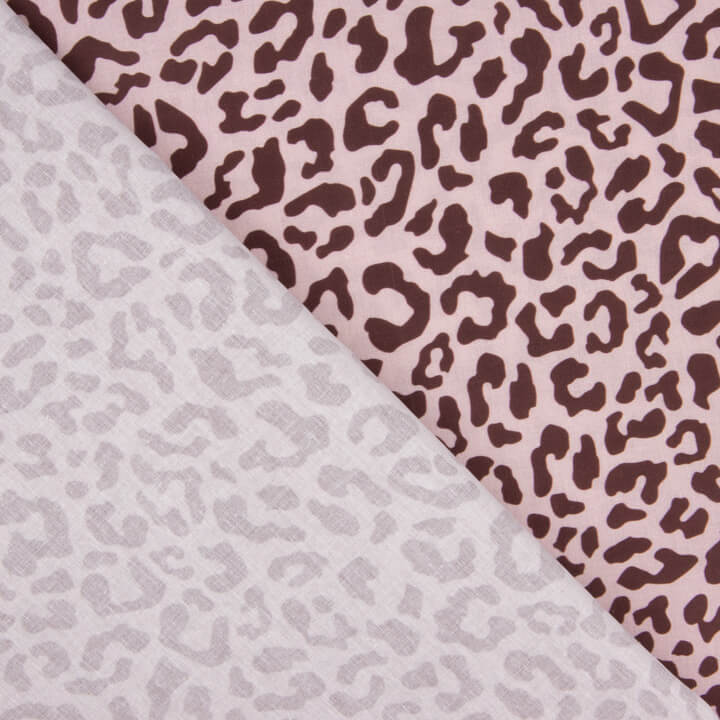 Percal estampado Nairobi bordô e rosa - Ribes y Casals