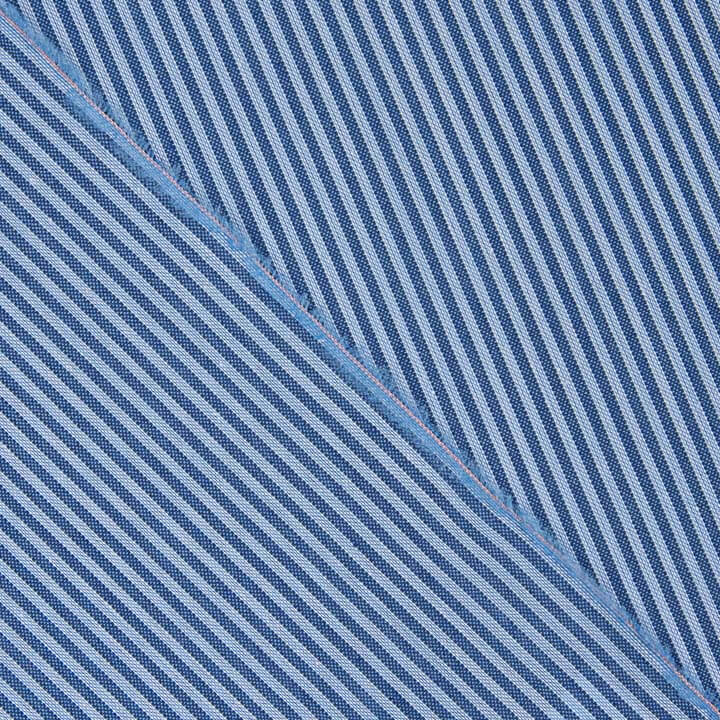 Percal Riscado Bicolor Azul 1 mm - Ribes y Casals
