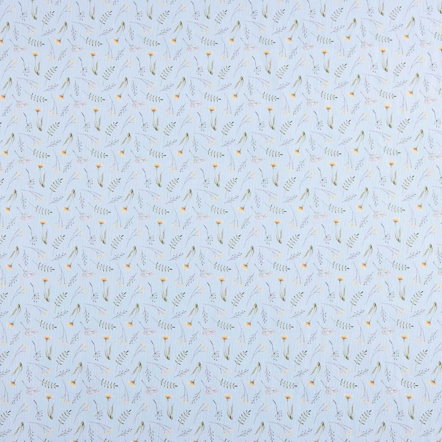 Piqué de algodão Ramitas Silvestres Azul - Ribes y Casals