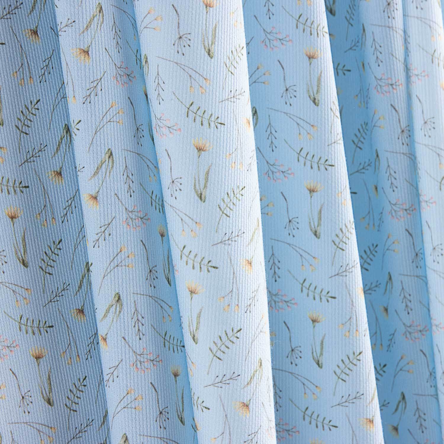 Piqué de algodão Ramitas Silvestres Azul - Ribes y Casals