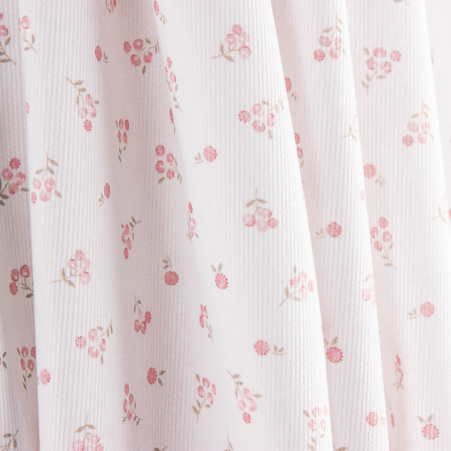 Piqué de algodão com mini flores rosa - Ribes y Casals