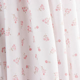 Piqué de algodão com mini flores rosa - Ribes y Casals