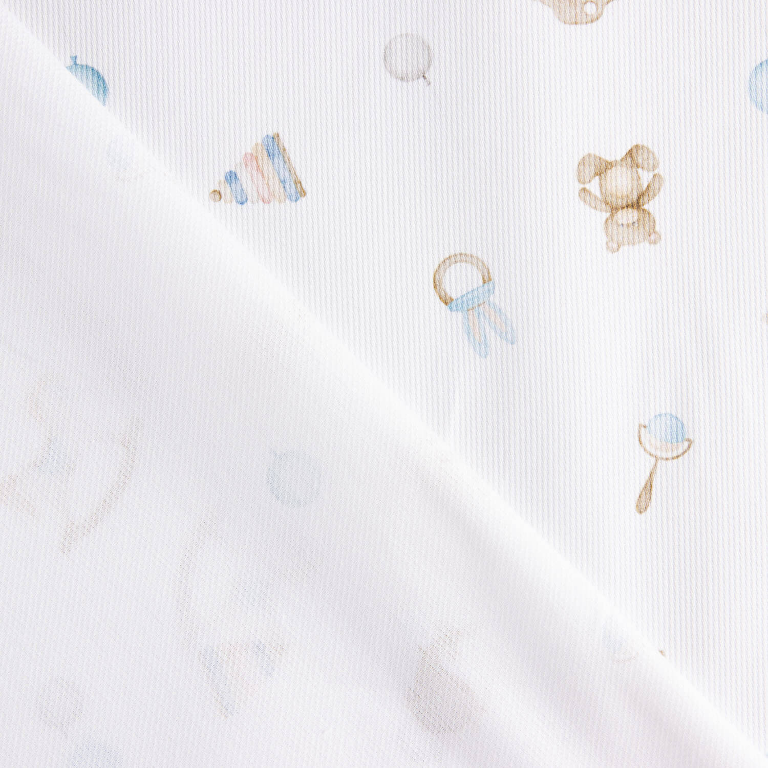 Piqué Algodão Brinquedos Bebé Azul - Ribes y Casals