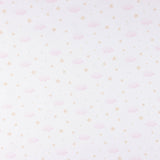 Piqué de algodão Nuvens e estrelas rosa - Ribes y Casals