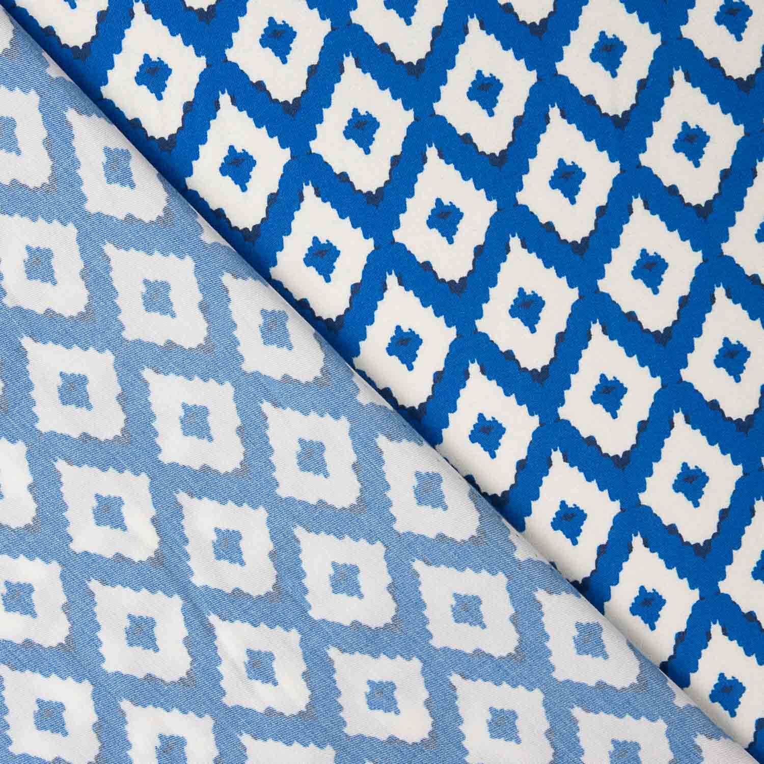 Viscose estampada Ikat azul - Ribes y Casals