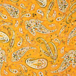 Viscose estampada com padrão Paisley em laranja suave - Ribes y Casals