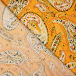 Viscose estampada com padrão Paisley em laranja suave - Ribes y Casals