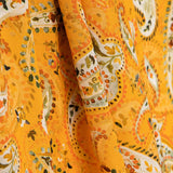 Viscose estampada com padrão Paisley em laranja suave - Ribes y Casals