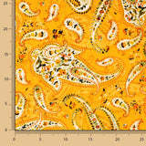 Viscose estampada com padrão Paisley em laranja suave - Ribes y Casals