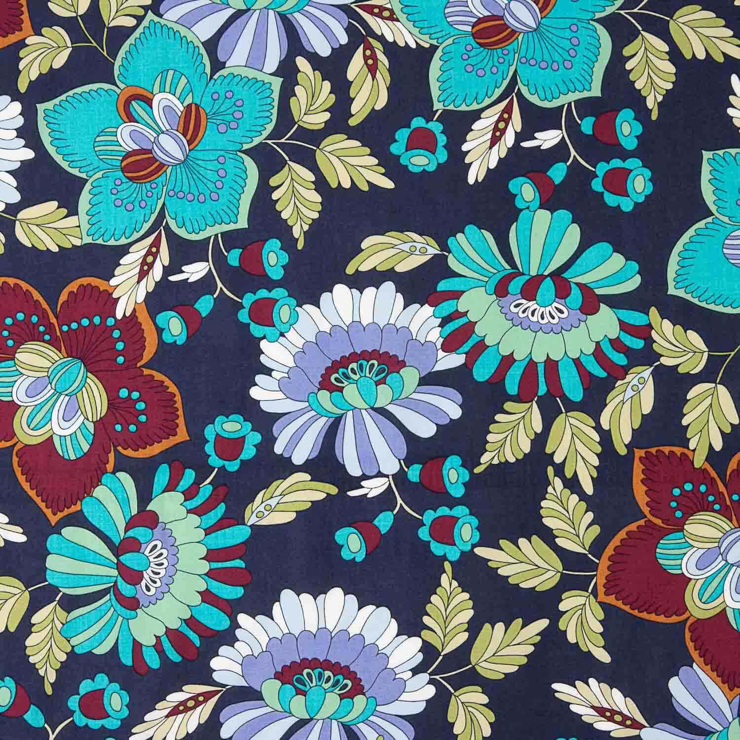 Viscose estampada Jardim Boémio Azul - Ribes y Casals