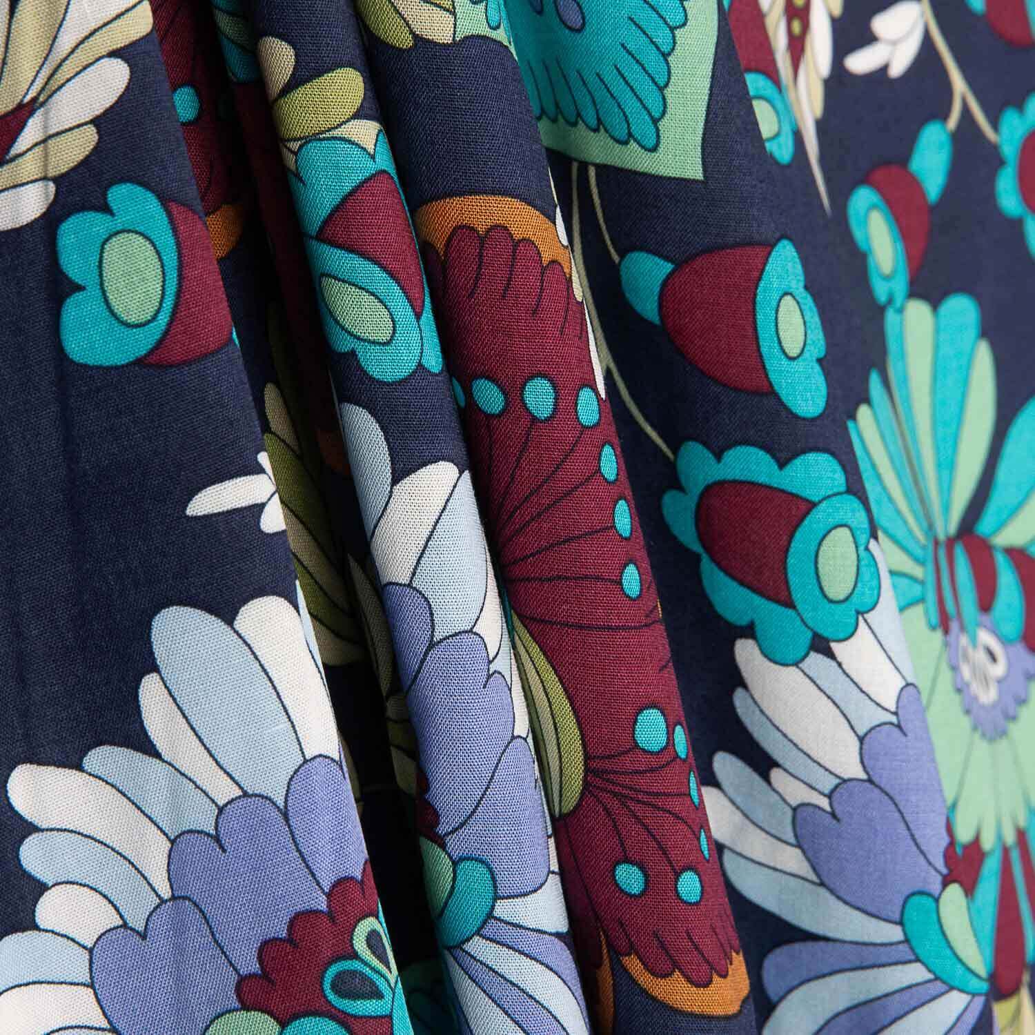 Viscose estampada Jardim Boémio Azul - Ribes y Casals