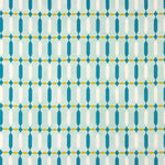 Viscose estampada com motivos geométricos verde-água - Ribes y Casals