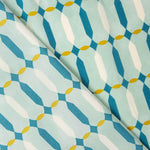 Viscose estampada com motivos geométricos verde-água - Ribes y Casals